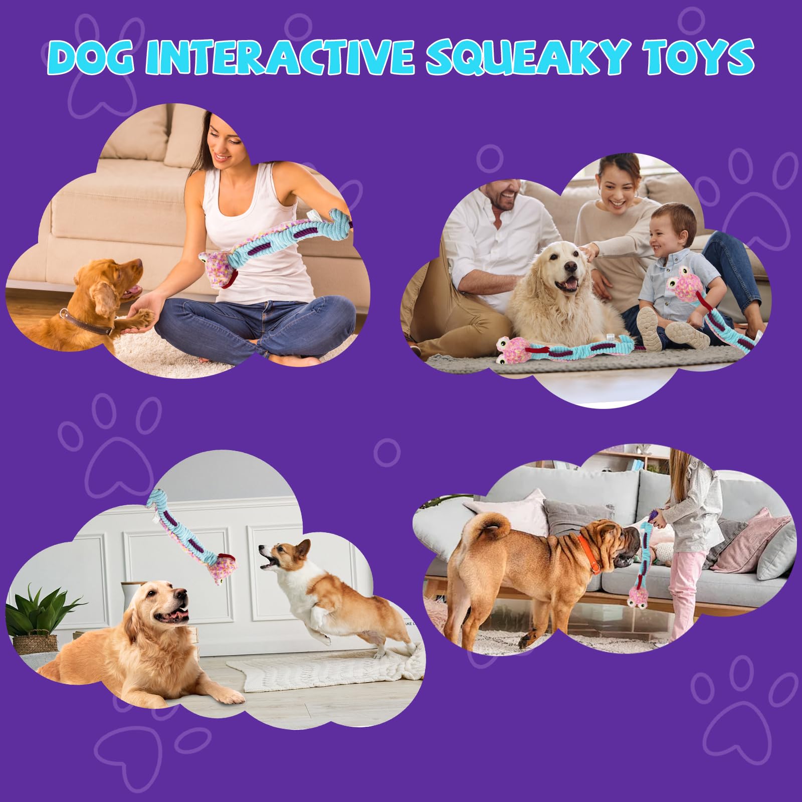 Belieonu teething dog toy with cotton rope soothes gums during chewing.