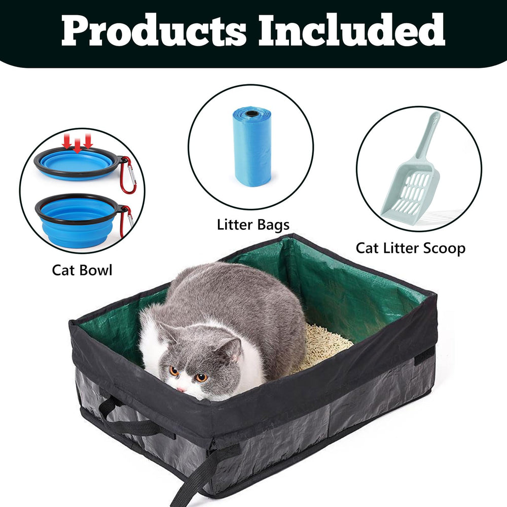 Belieonu travel litter box accessories kit includes scoop and bags.