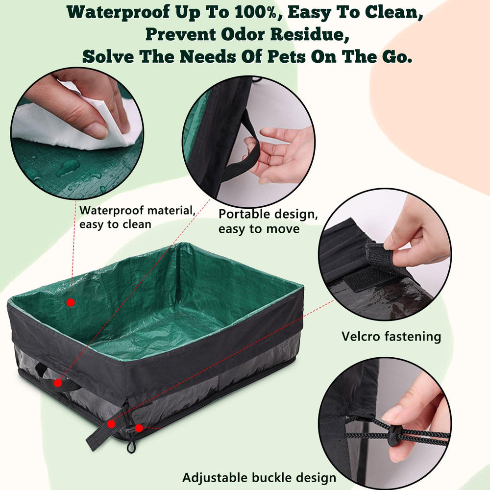 Belieonu travel litter box leak-proof design prevents spills during travel.