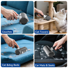 Belife pet hair remover roller empty-bin action, easy disposal after use.