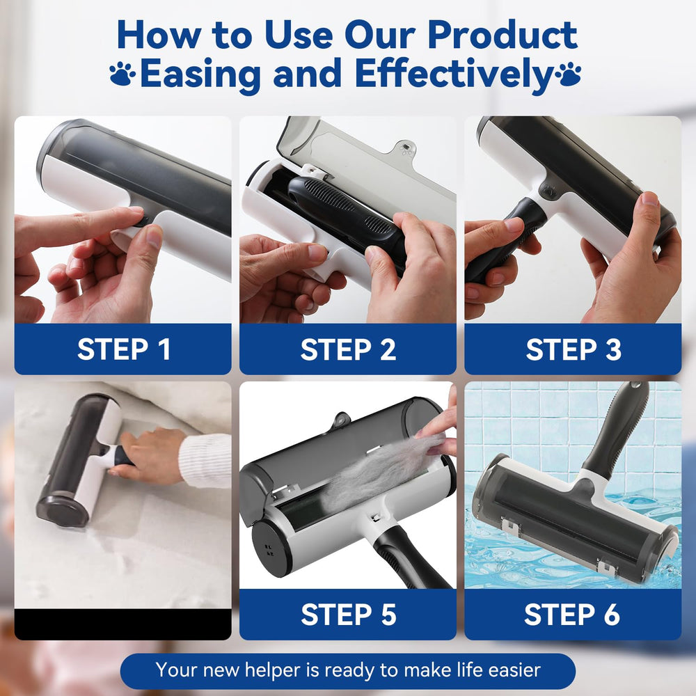 Belife pet hair remover roller on couch, quick fur removal from upholstery.