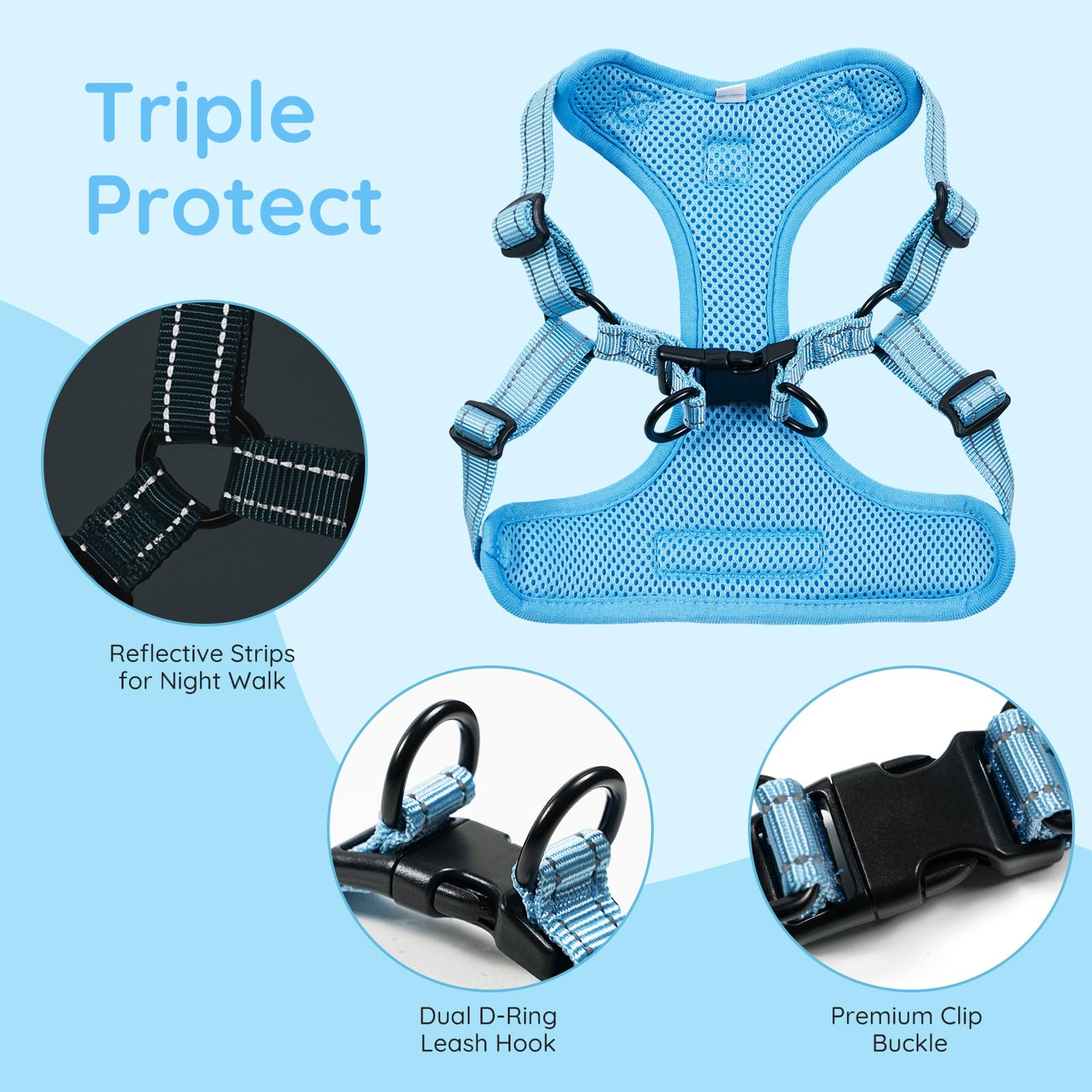 bella-pal harness-strap-adjustments demonstrates four adjustable straps for a snug, comfortable fit