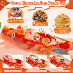 BellaWagg crocodile-shaped dog toy with two snack compartments visible for treat-dispensing play