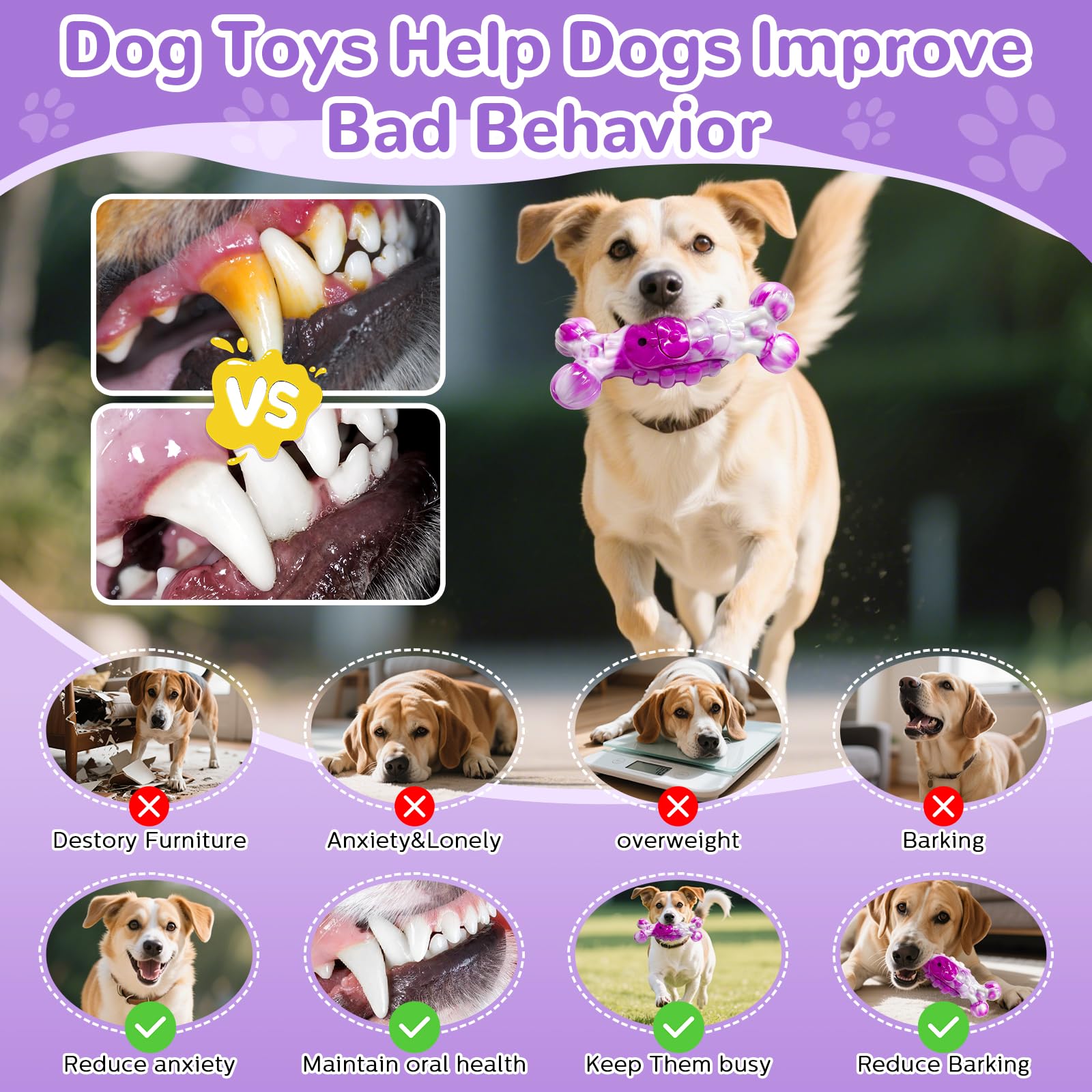 BellaWagg Large Indestructible Dog Toy calming scent helps anxious dogs stay settled