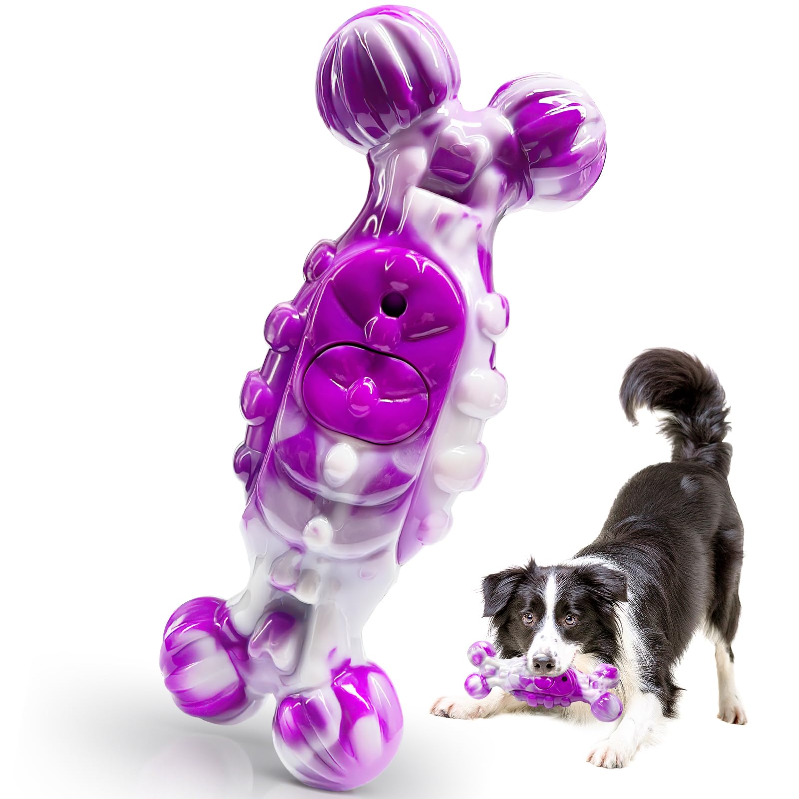 BellaWagg Large Indestructible Dog Toy closeup shows rugged nylon for durable chewing