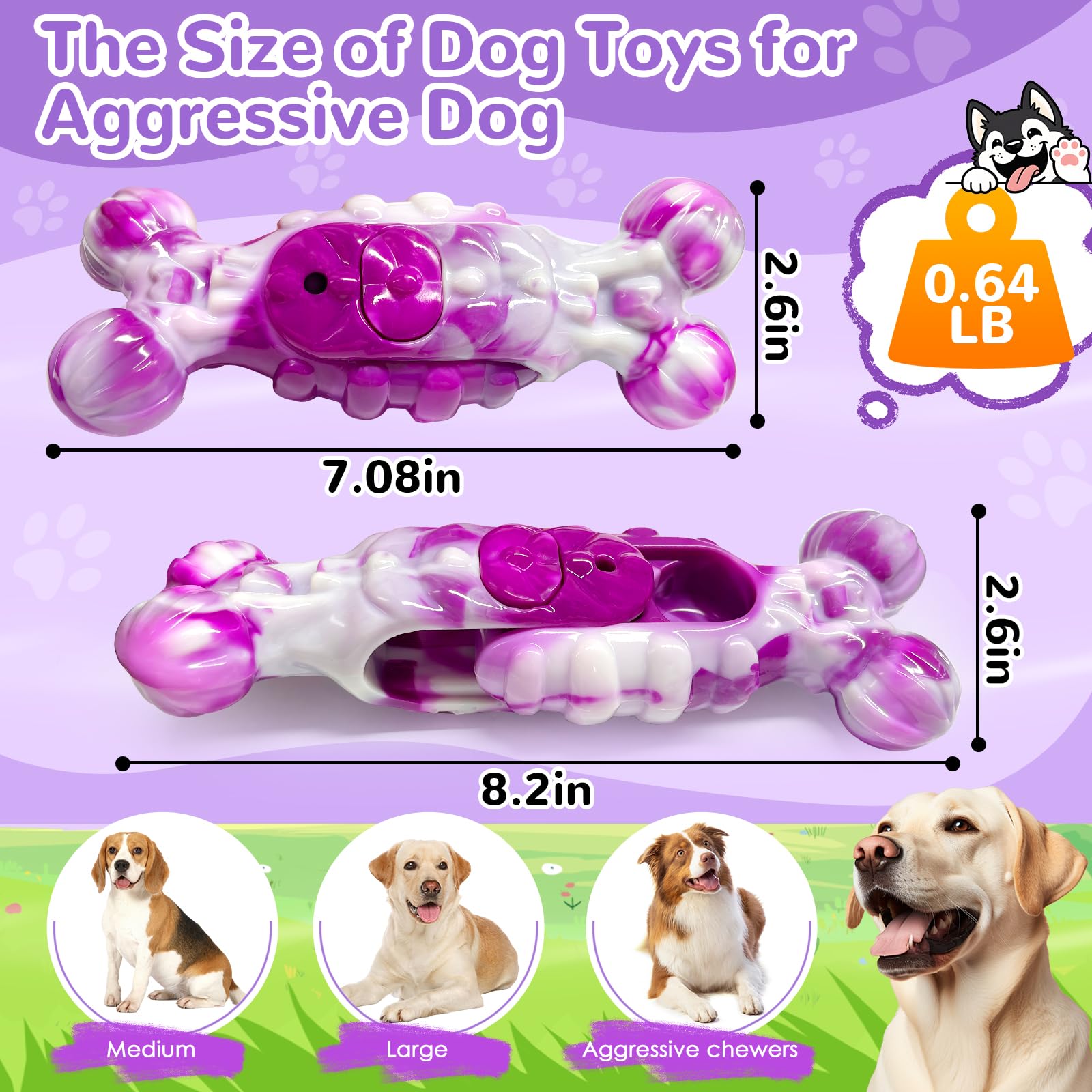 BellaWagg Large Indestructible Dog Toy milk flavor scent sustains focus and excitement