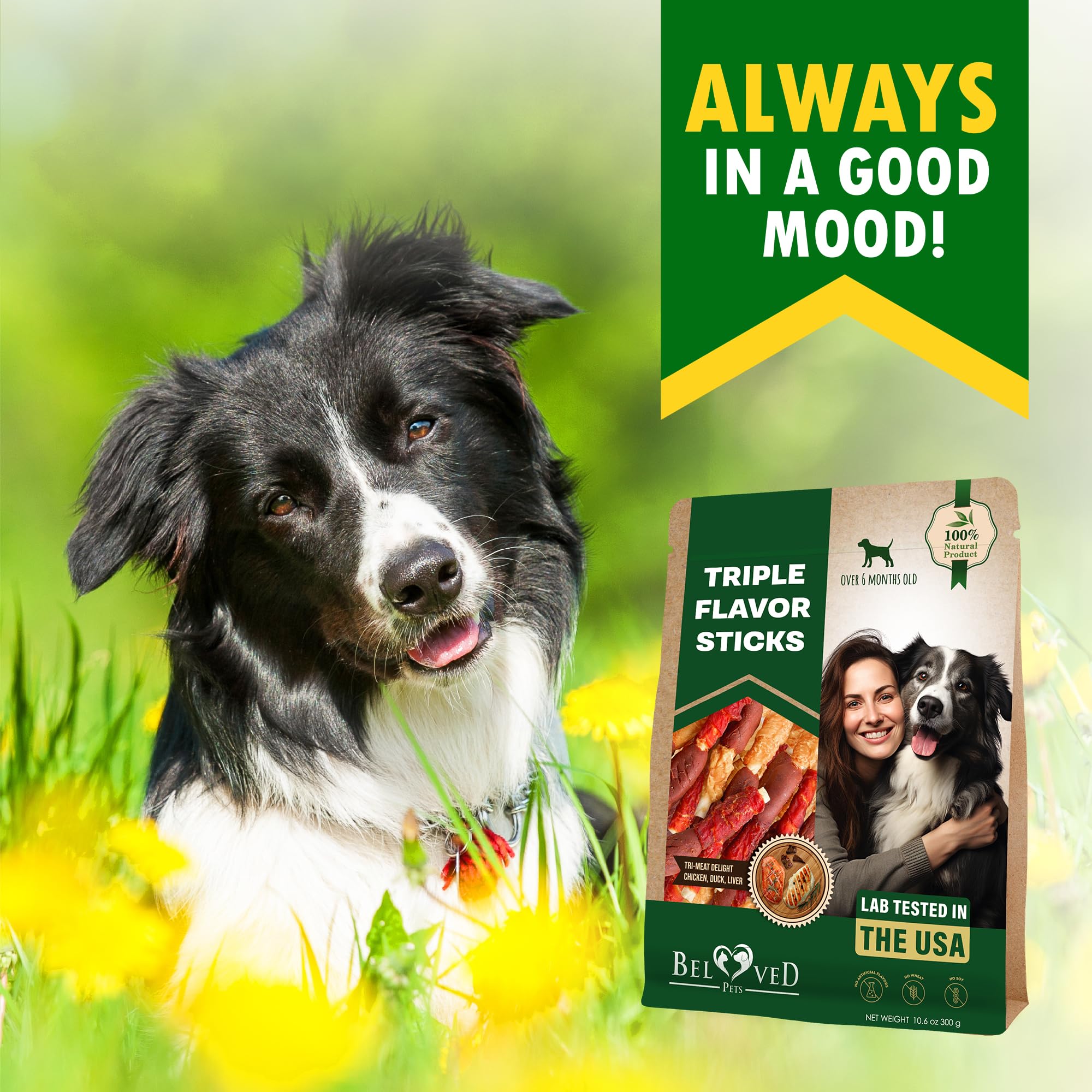 Beloved Pets 10.6 oz pack designed for small and large dogs' chew sessions.