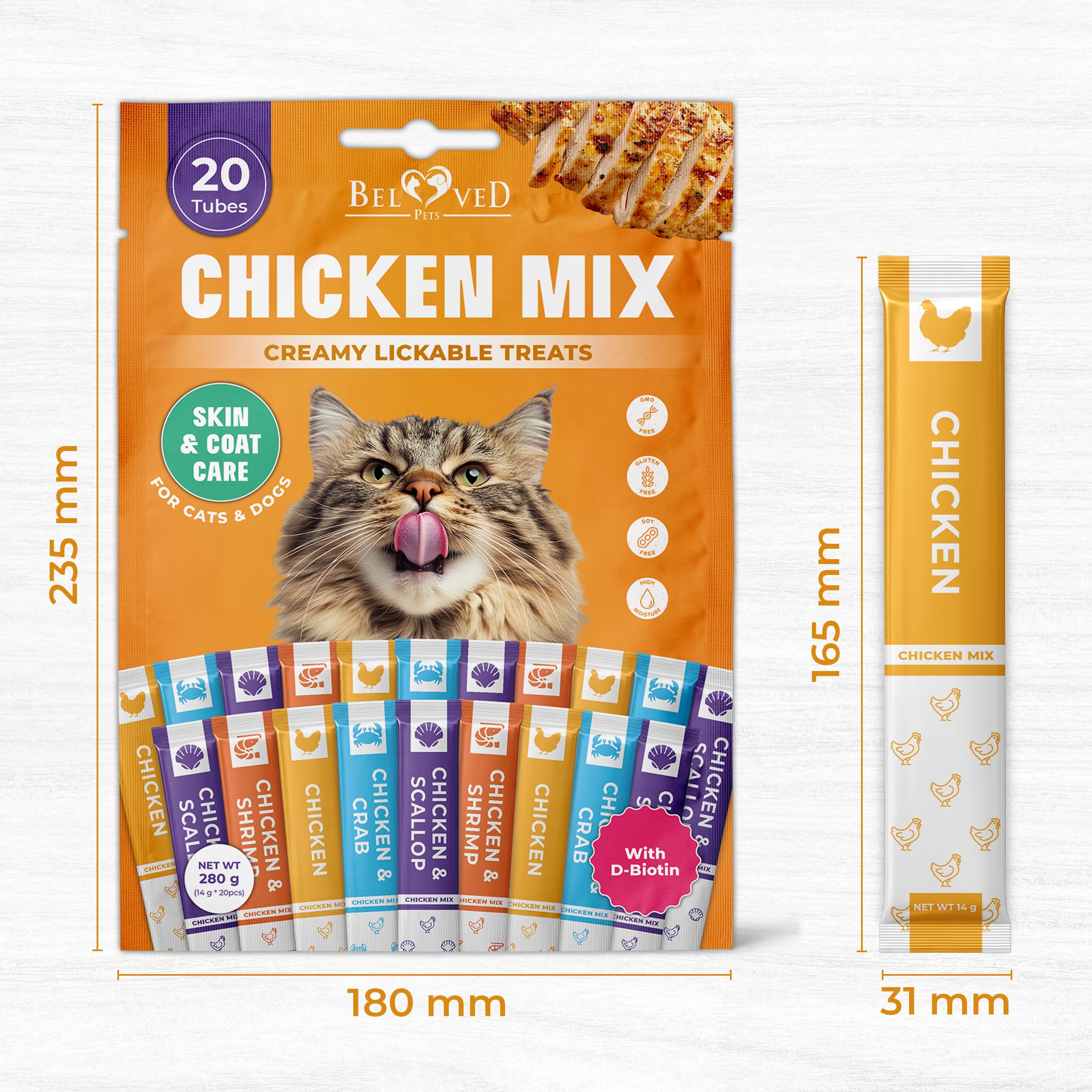 Beloved Pets Bulk Pack 20 tubes indicates cost-effective stocking