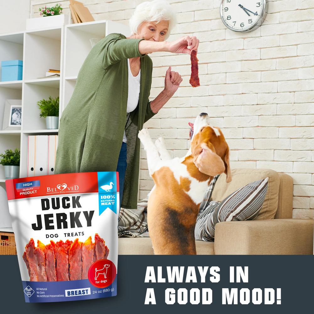 Beloved Pets Duck Jerky pet-bowl-serve ready for on-the-go snacking
