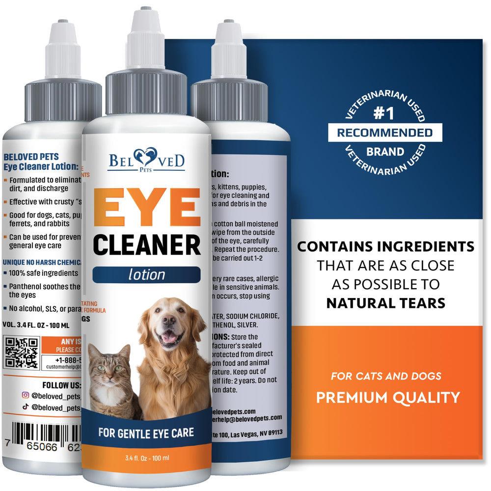 Beloved Pets eye wash drops bottle pour for gentle eye cleaning