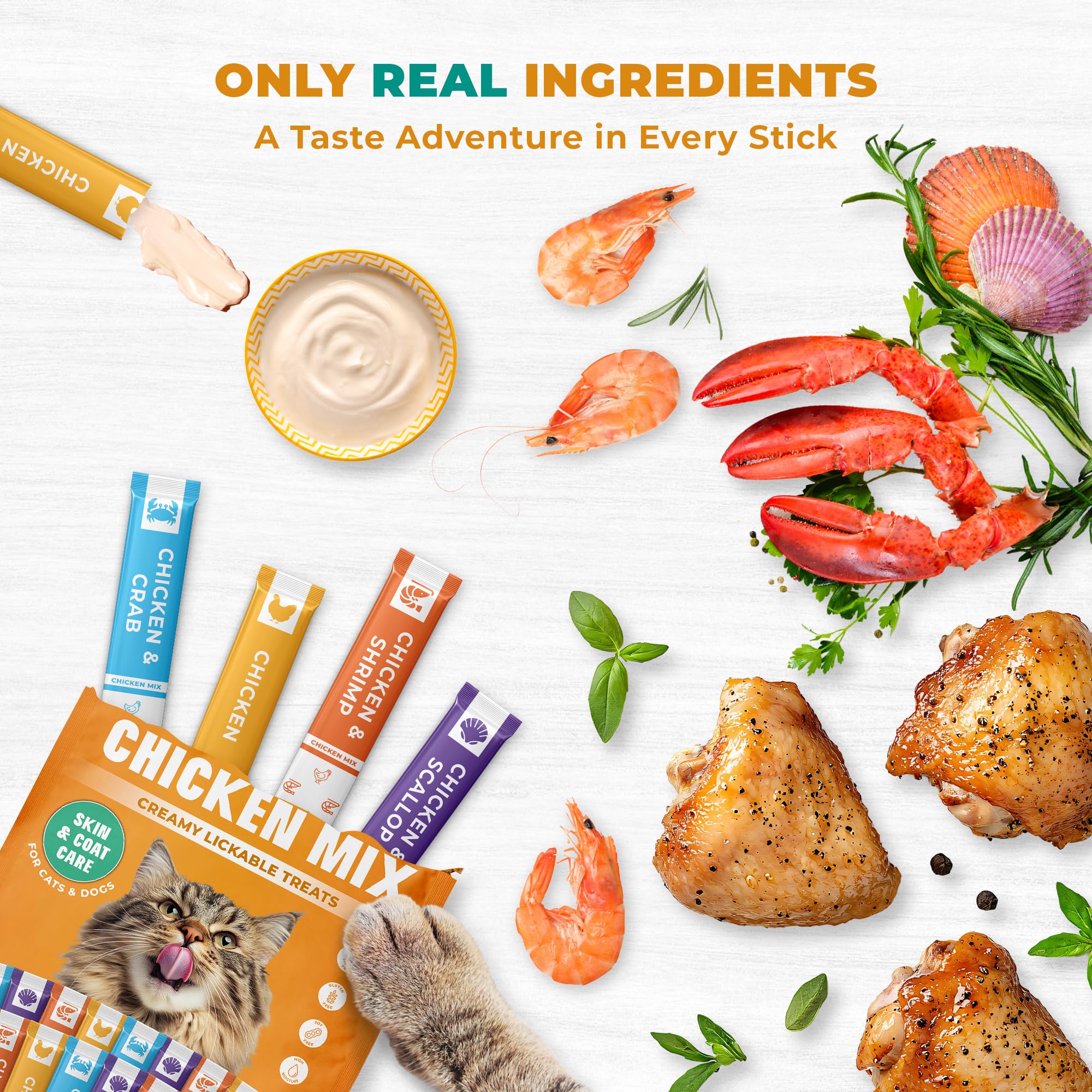 Beloved Pets Lickable Cat Treats hand-feed image demonstrates interactive feeding
