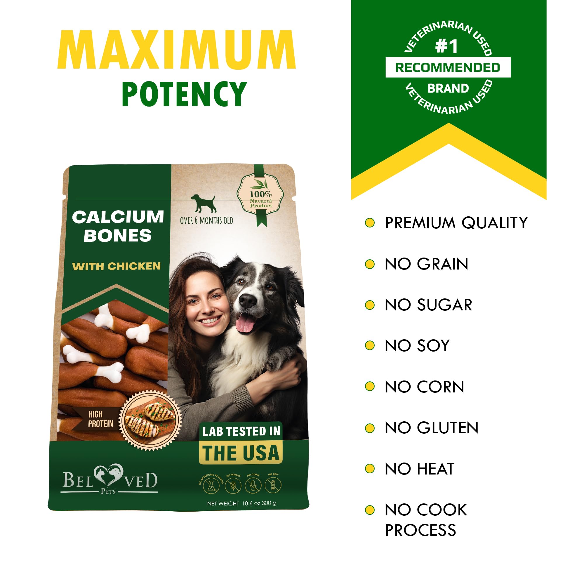 Beloved Pets no fillers and no artificial ingredients support clean, simple chews.