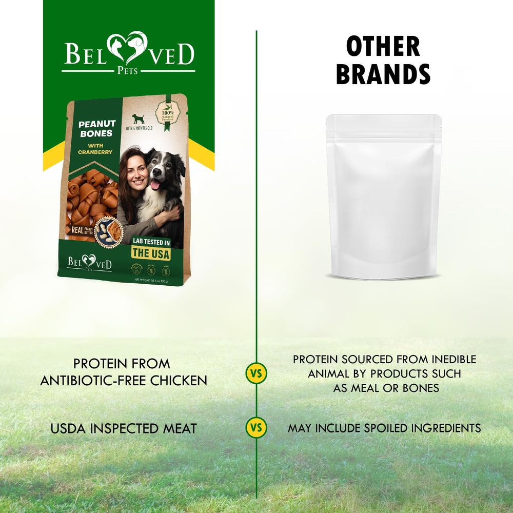Beloved Pets no fillers image features clean ingredients for mindful snacking
