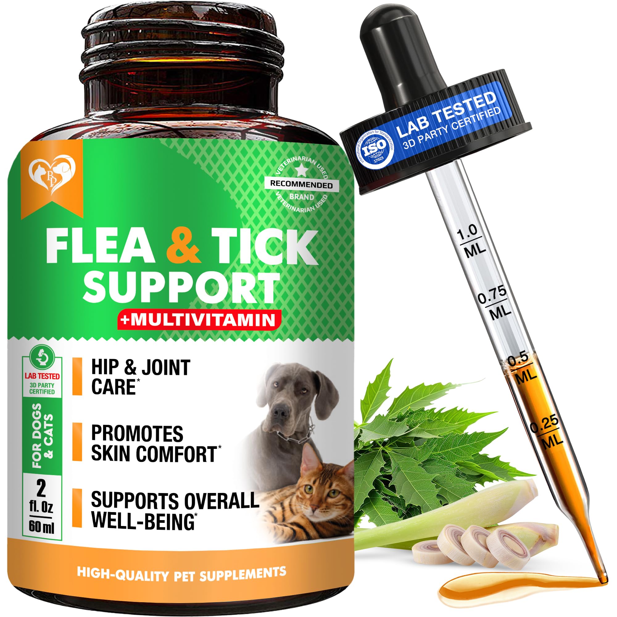 Beloved Pets Oral Flea Tick Drops bottle for natural prevention in dogs and cats.