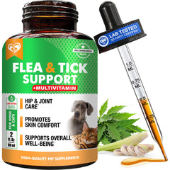 Beloved Pets Oral Flea Tick Drops bottle for natural prevention in dogs and cats.
