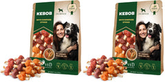 Beloved Pets rawhide kabobs pack2 unwrap shows convenient chew time and long-lasting training rewards.