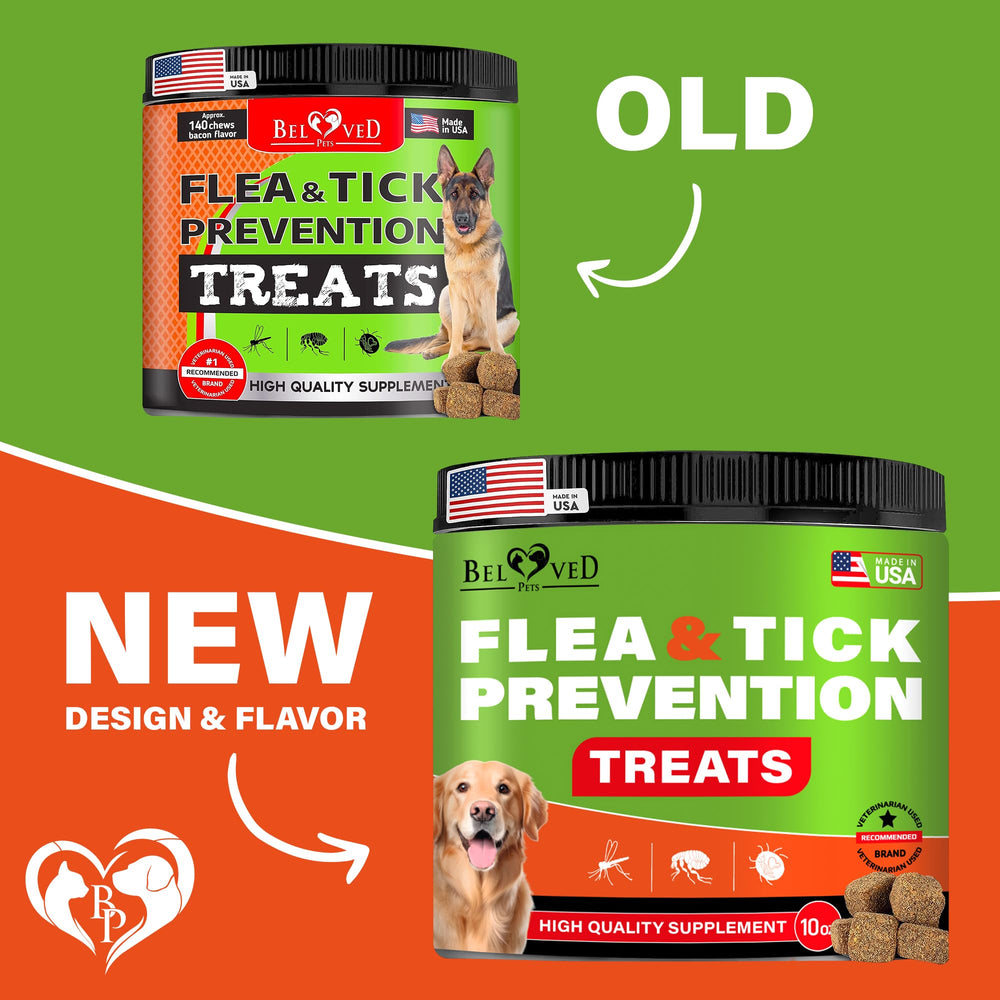 Beloved Pets Revolution flea-tick prevention chewables shown with packaging for easy feeding.