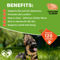 Beloved Pets Revolution natural ingredients illustration emphasizes safe, GMO-free formula.