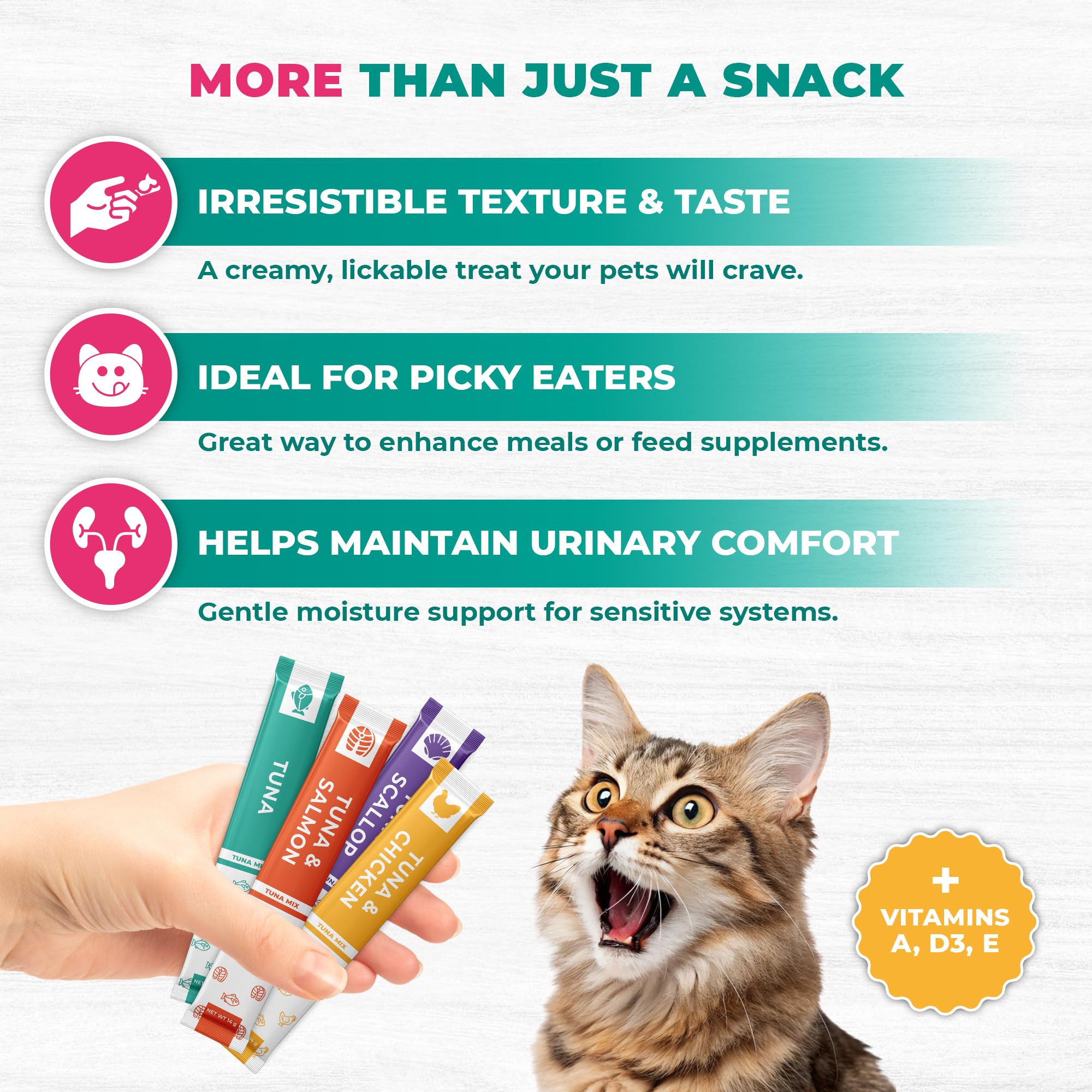 Beloved Pets tuna mix squeeze tube image emphasizing hydration and flavor variety