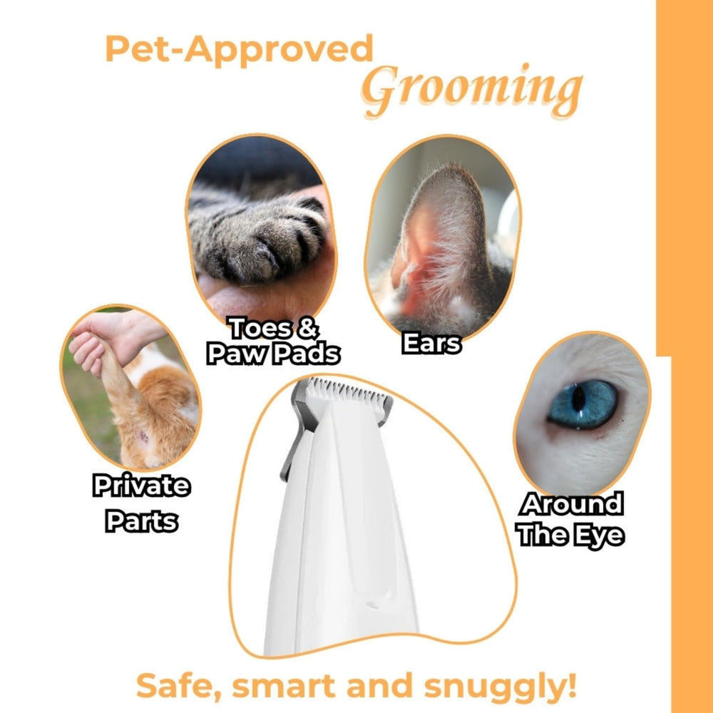 Belvedir Cat Grooming Trimmer side-hold displays ergonomic grip for comfortable grooming sessions.