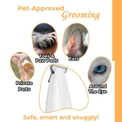 Belvedir Cat Grooming Trimmer side-hold displays ergonomic grip for comfortable grooming sessions.