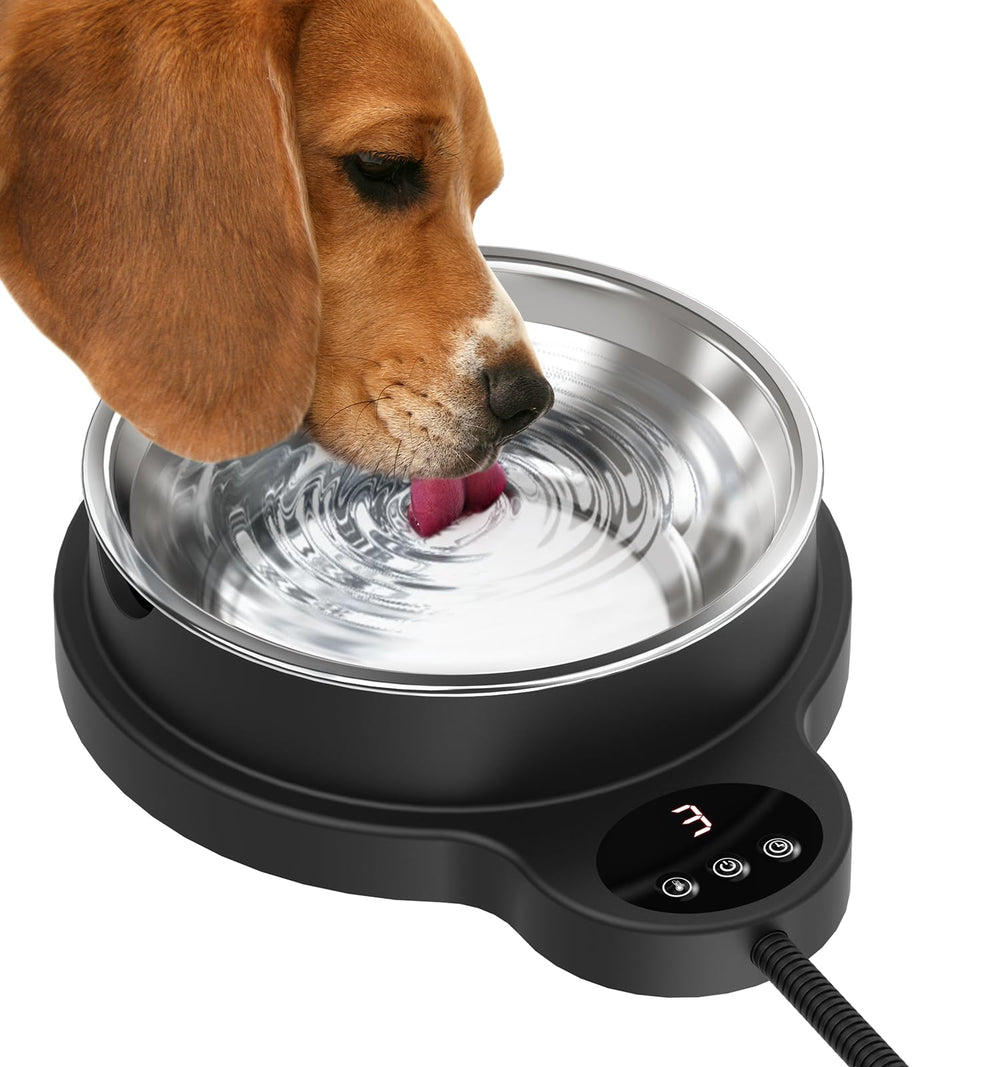 Bemokuri heated water bowl for outdoor use keeps pets hydrated in cold weather