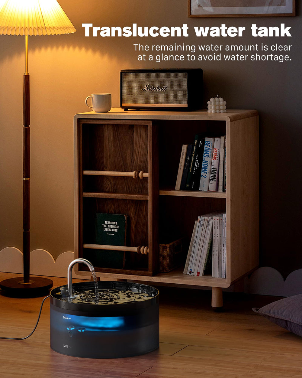 BEMOONY 3-2l capacity showcases ample reservoir for multi-pet hydration