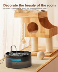 BEMOONY cat fountain top view highlights space-efficient layout