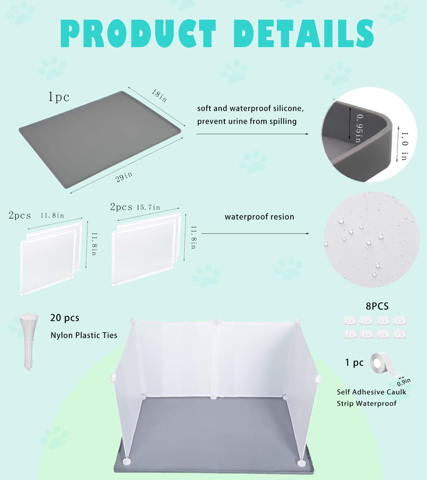 Bencacawinstyle four-baffle assembly forming a contained space for training