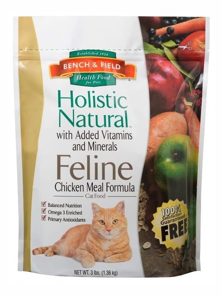 Bench & Field Holistic cat food bag front for balanced adult cat nutrition.