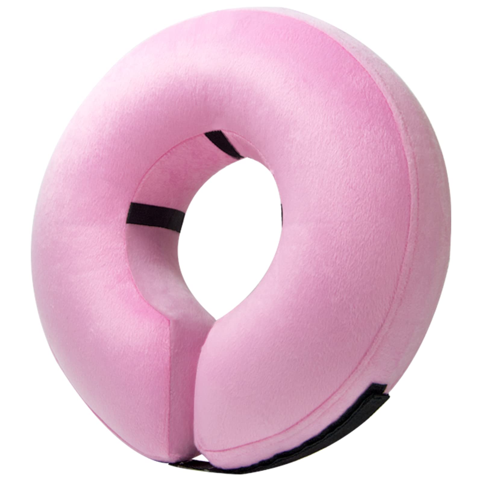 BENCMATE pink inflatable dog cone collar front view for comfortable protection.