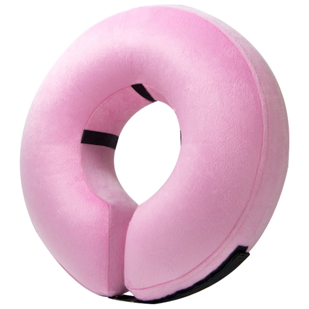 BENCMATE pink inflatable dog cone collar front view for comfortable protection.