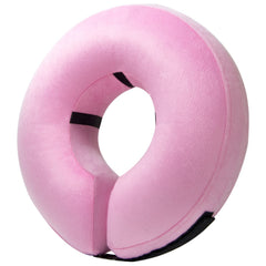 BENCMATE pink inflatable dog cone collar front view for comfortable protection.