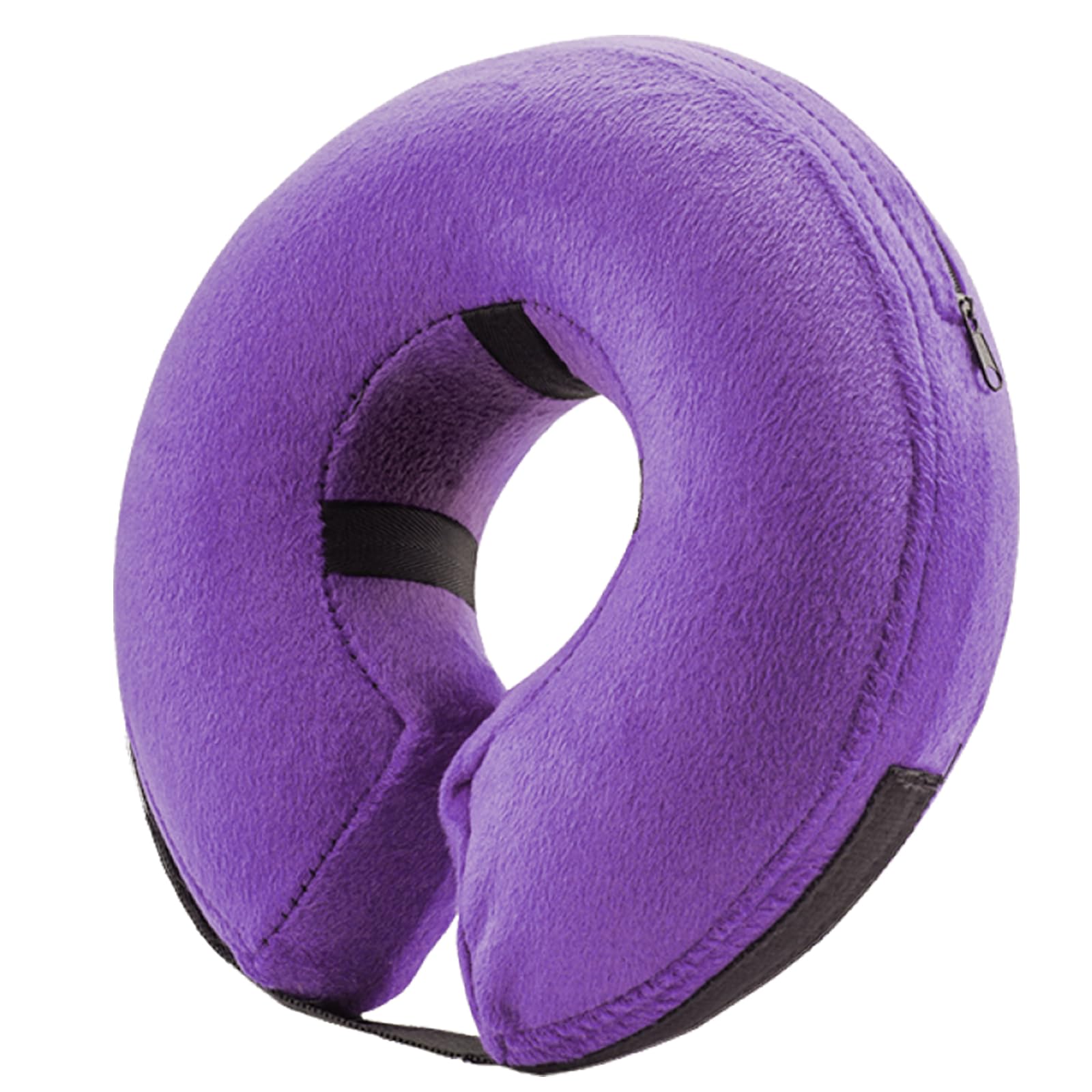 BENCMATE inflatable dog cone purple wearing demonstrates comfortable protection during activity
