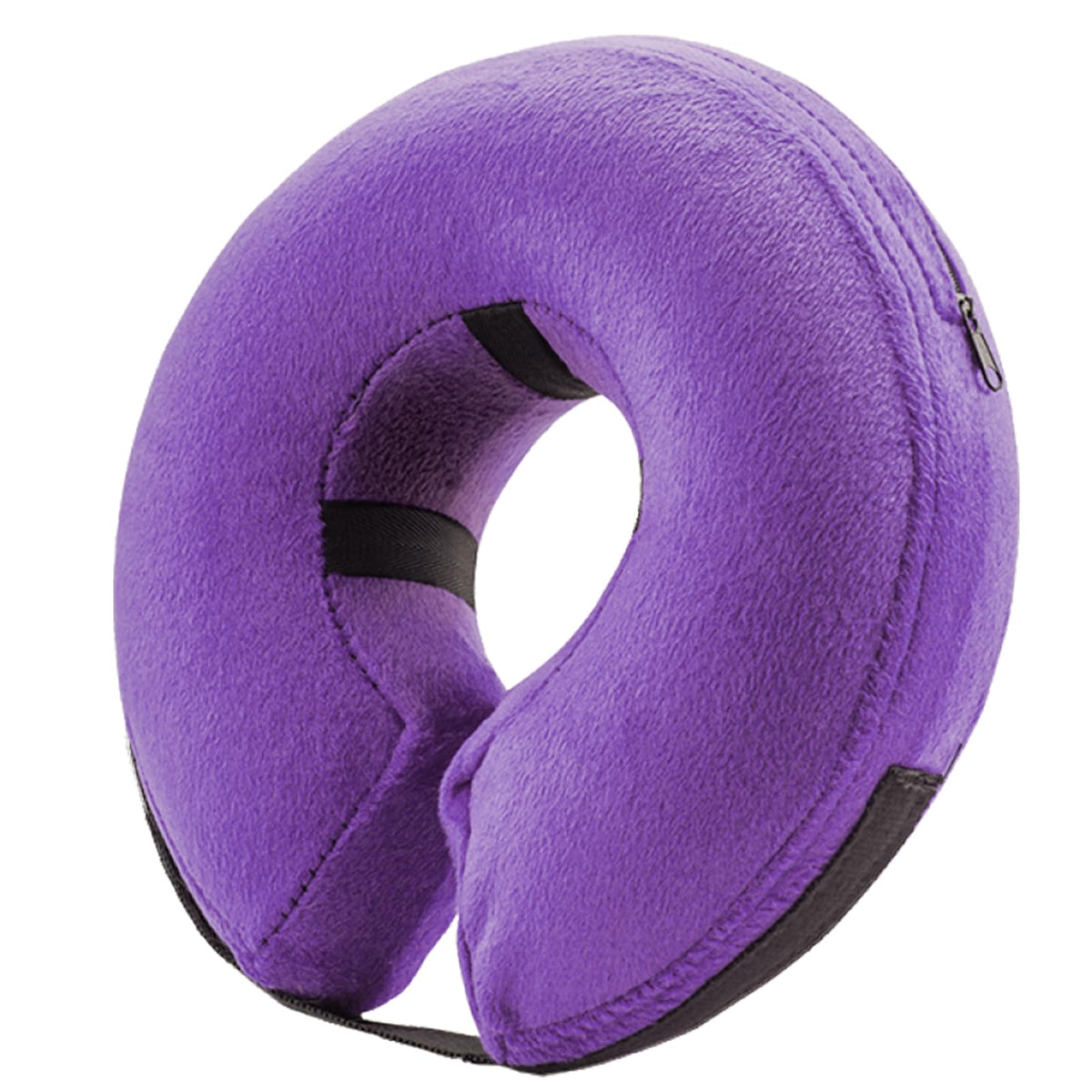 BENCMATE inflatable dog cone purple wearing demonstrates comfortable protection during activity
