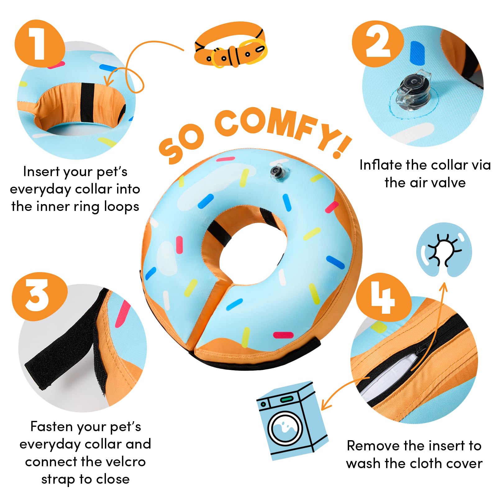 BENCMATE soft-material donut cone offers gentle protection during recovery.