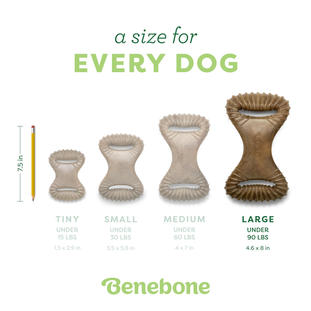 Benebone closeup shows dental-stimulation ridges on the surface.