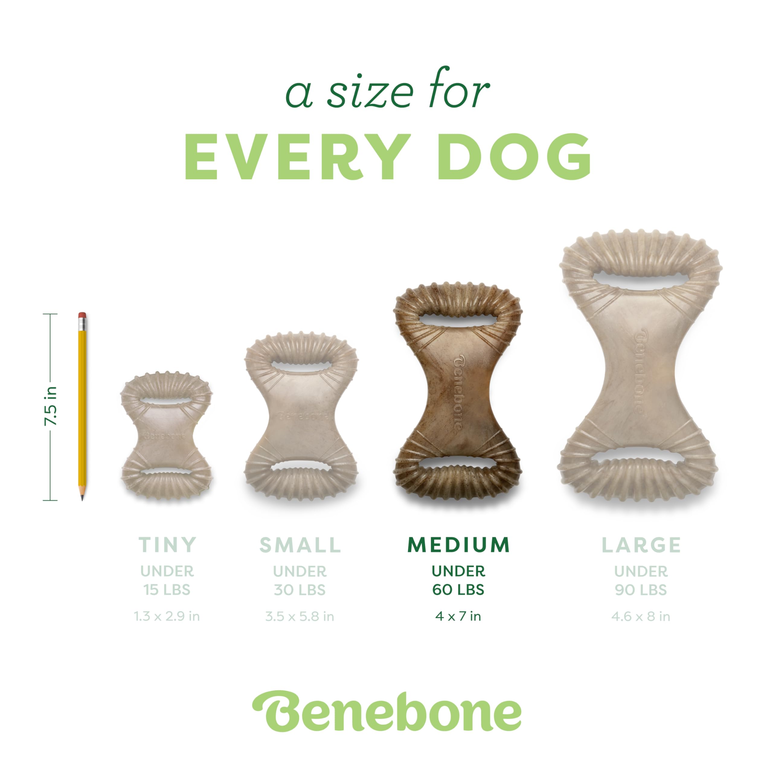 Benebone Dental Chew duradero para mordidas intensas y diversión prolongada.