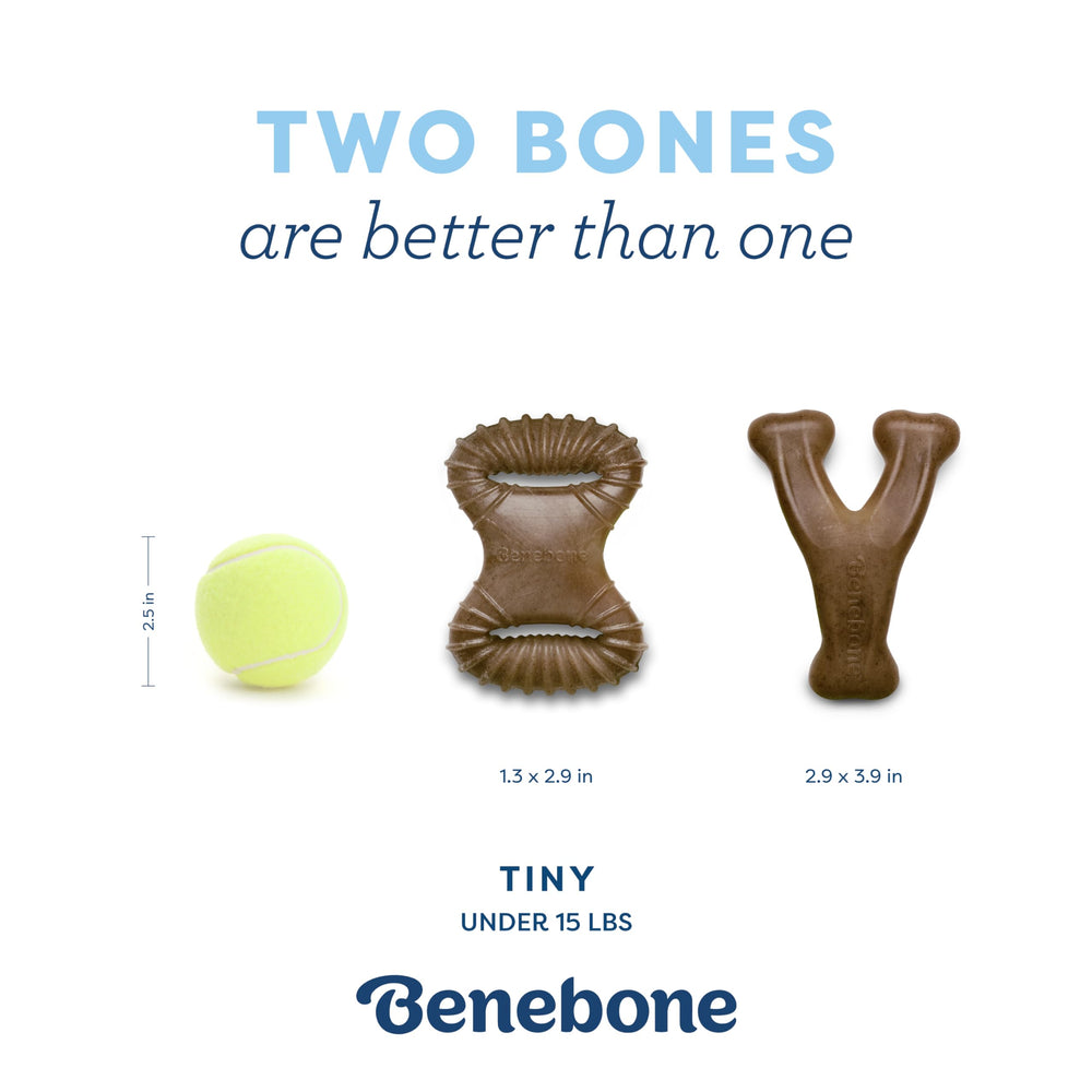 Benebone Puppy dental chew wishbone USA-made label shot underlines quality and safety.