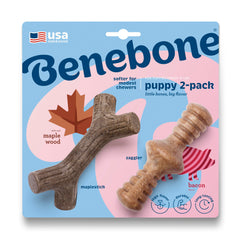 Benebone Puppy Maplestick with paw-friendly grip for easy chewing