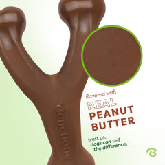 Benebone Wishbone real peanuts flavor close-up highlights natural ingredients.