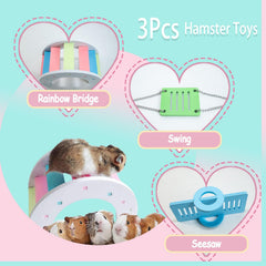 Benepoint hamster seesaw demonstrates adjustable layout for varied play sessions.