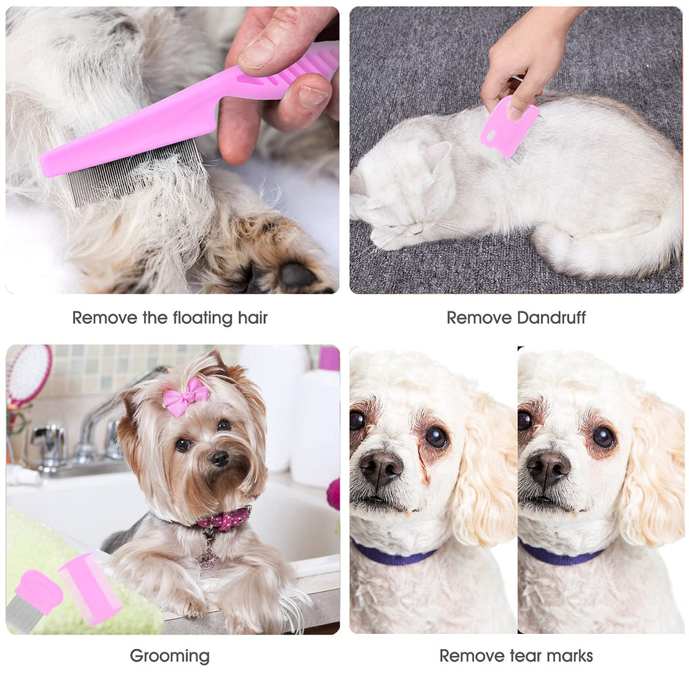 BENSEAO pink handle grooming comb in hand for comfortable grip.
