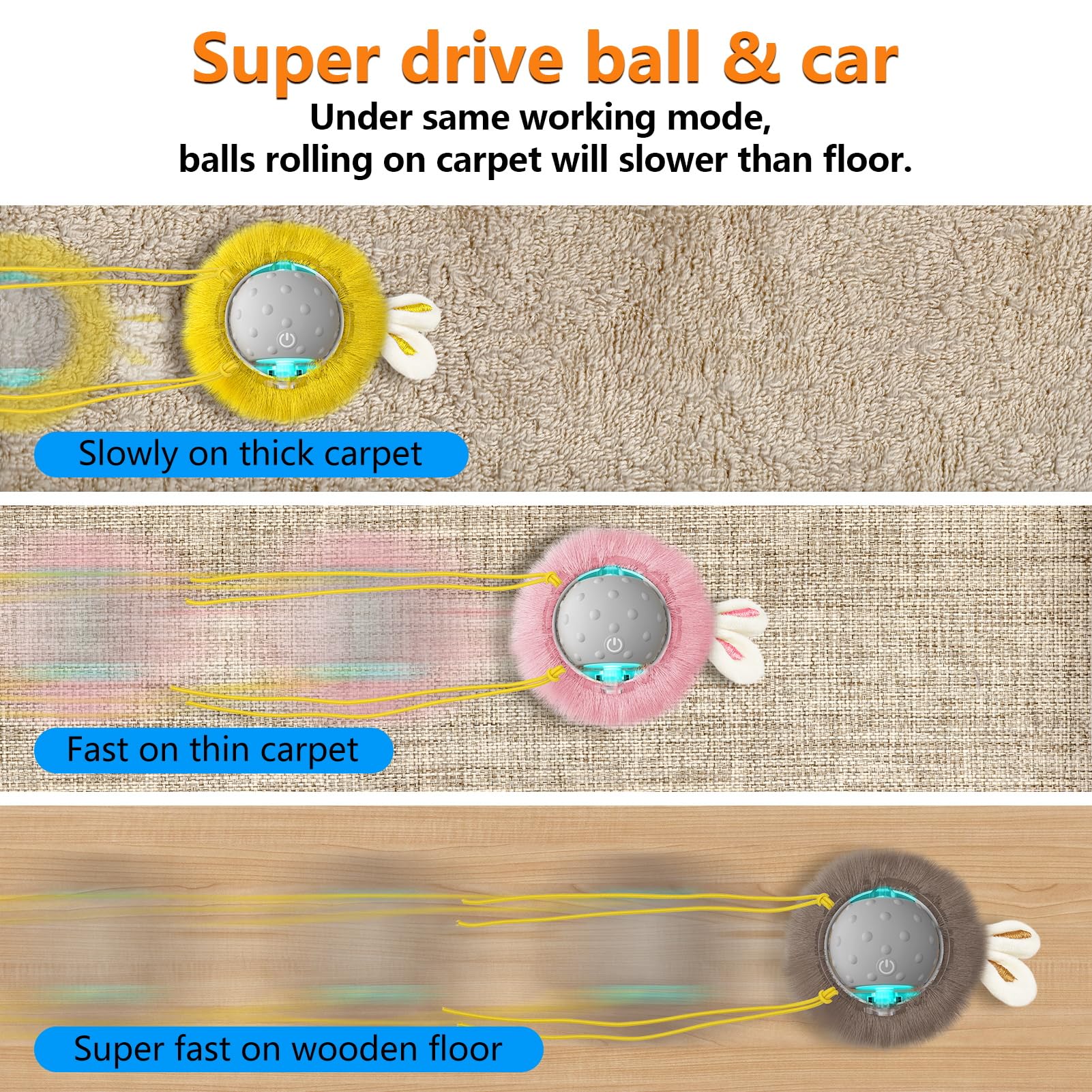 BENTOPAL chirping sounds on the ball attract high-energy cats during play