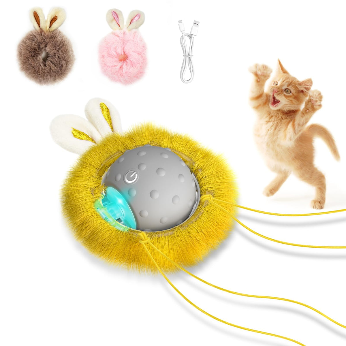 BENTOPAL Interactive Cat Toys ball paw activated on carpet for energetic cats