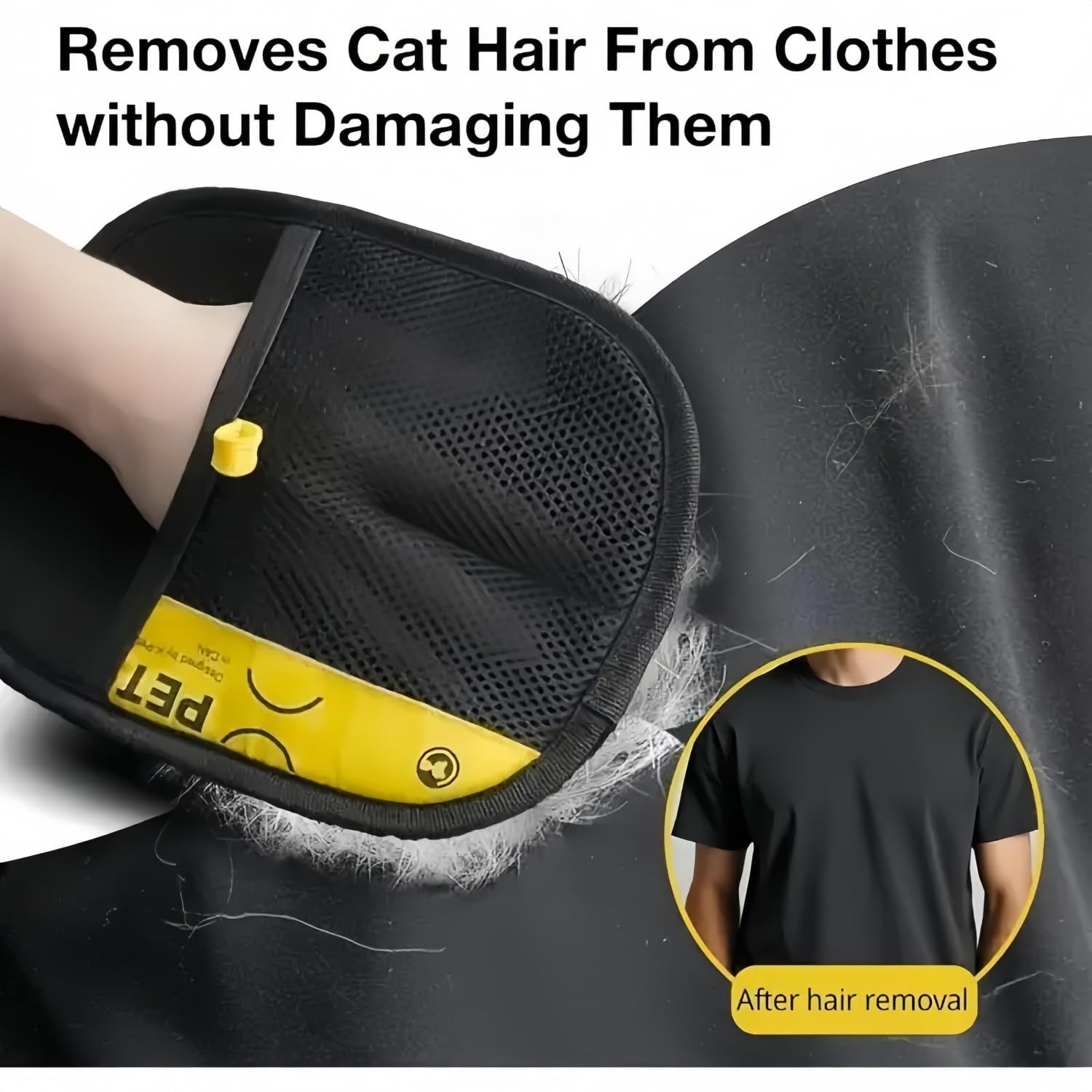 BEOWUI Purepath glove on car seats for quick fur cleanup and easy maintenance.