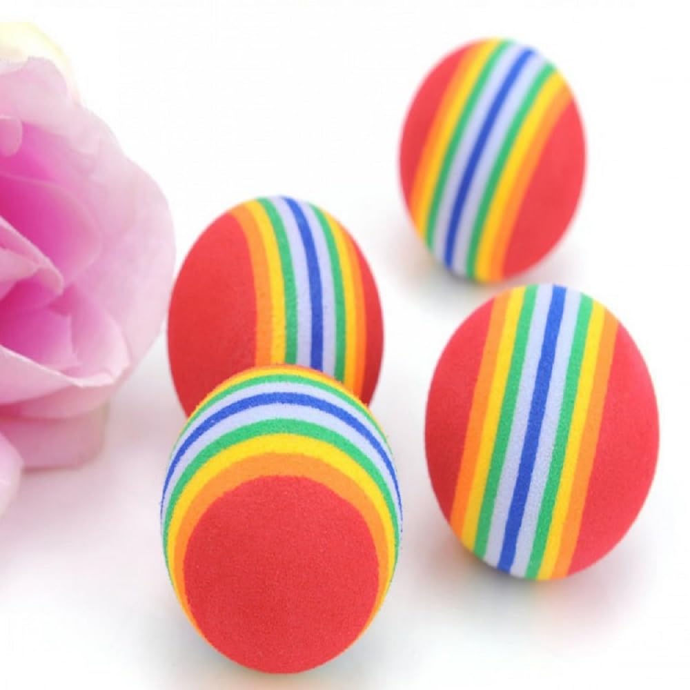 Bepets rainbow cat toy balls high visibility for curious cats