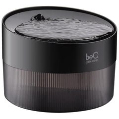 beQ cat water fountain front view highlights sleek BPA-free design for steady hydration