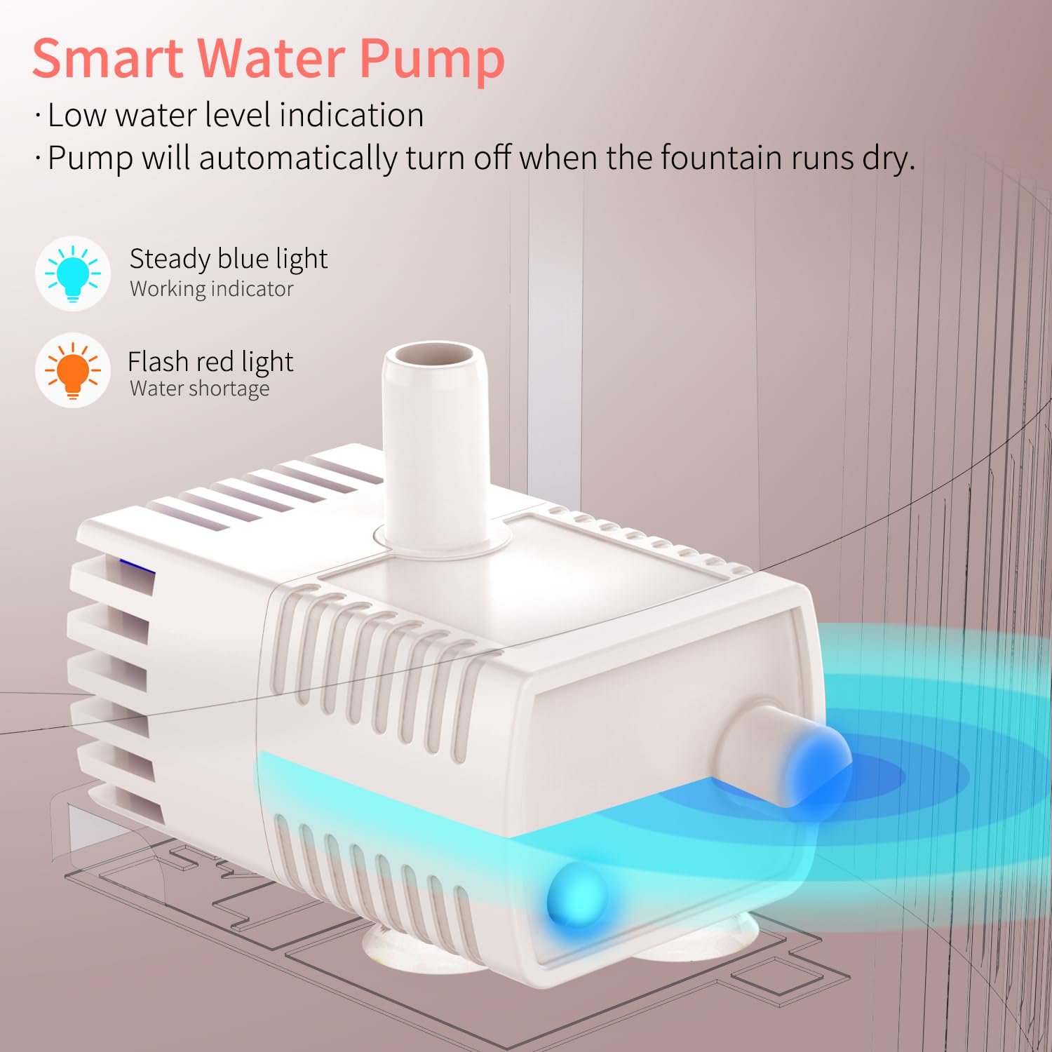 BEQ cat water fountain carbon filter system shown for clean, safe hydration.