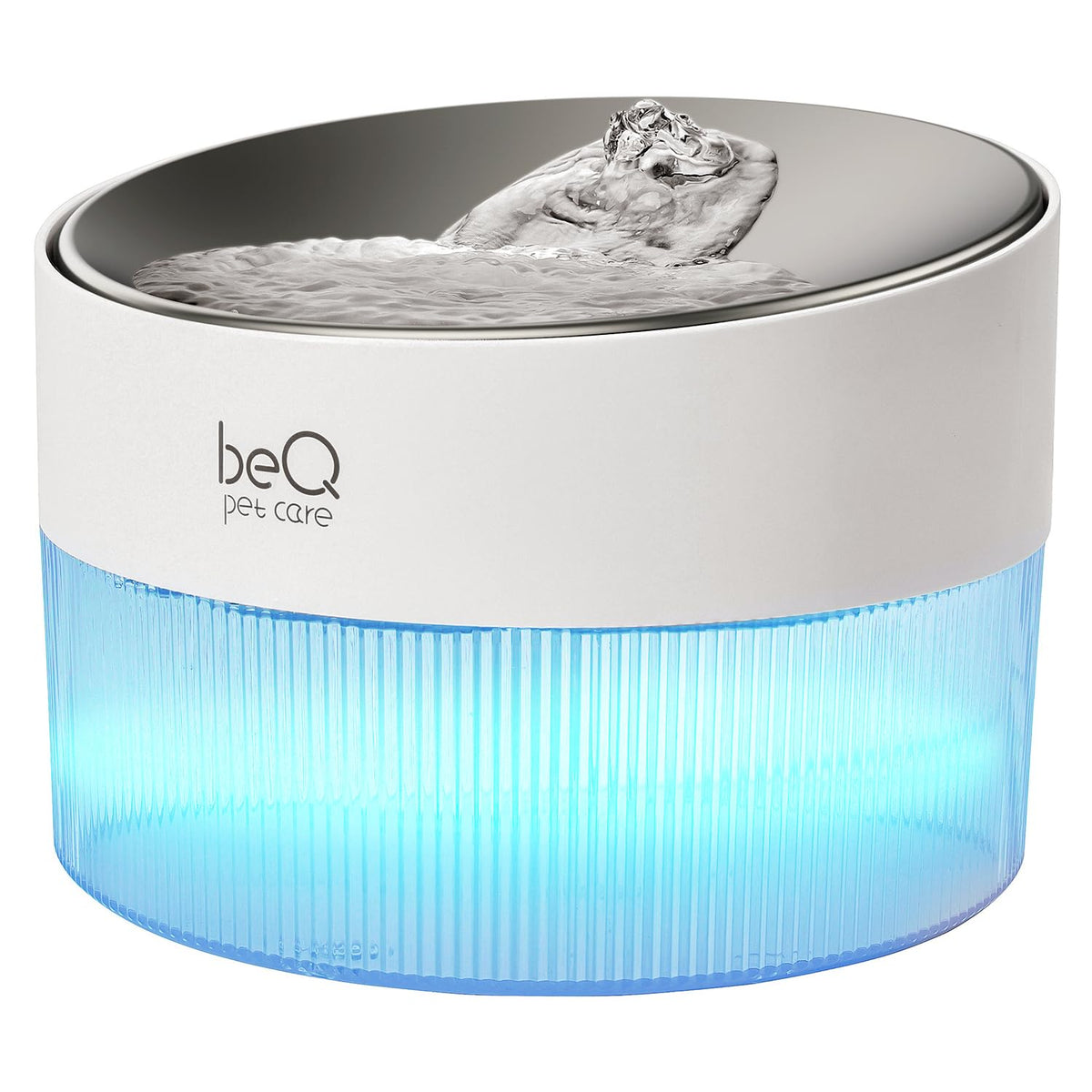 BEQ cat water fountain top view with visible water level for easy monitoring.